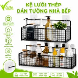 Kệ Đựng Gia Vị Dán Tường Thép Sơn Tĩnh Điện Chống Gỉ GD190 - Kệ Treo Tường Nhà Bếp Thép Cao Cấp 1