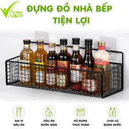 Kệ Đựng Gia Vị Dán Tường Thép Sơn Tĩnh Điện Chống Gỉ GD190 - Kệ Treo Tường Nhà Bếp Thép Cao Cấp 2