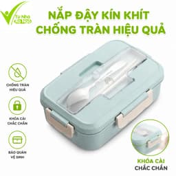 Hộp Đựng Cơm 3 Ngăn Kèm Đũa Thìa Inox Chống Gỉ GD234 - Hộp Nhựa Đựng Thức Ăn 3 Ngăn 1200ml 4
