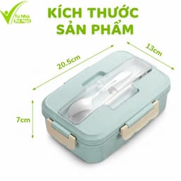 Hộp Đựng Cơm 3 Ngăn Kèm Đũa Thìa Inox Chống Gỉ GD234 - Hộp Nhựa Đựng Thức Ăn 3 Ngăn 1200ml 7