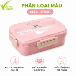 Hộp Đựng Cơm 3 Ngăn Kèm Đũa Thìa Inox Chống Gỉ GD234 - Hộp Nhựa Đựng Thức Ăn 3 Ngăn 1200ml 8