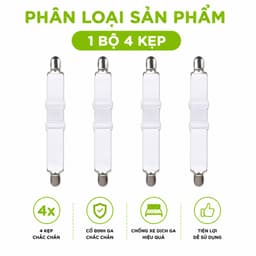 Bộ 4 Kẹp Ga Giường Sofa Chống Xê Dịch GD217 - Kẹp Cố Định Ga Giường 6 Chấu Cao Cấp Bảo Vệ Cho Đệm 8