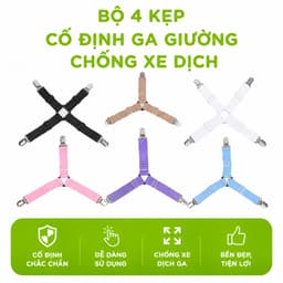 Bộ 4 Kẹp Ga Giường Sofa Chống Xê Dịch GD217 - Kẹp Cố Định Ga Giường 6 Chấu Cao Cấp Bảo Vệ Cho Đệm 2