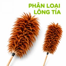 Chổi Lông Gà Tự Nhiên Cán Gỗ Phủi Bụi Bàn Ghế GD218 - Chổi Phủi Bụi Lông Gà Tự Nhiên Cán Gỗ 9