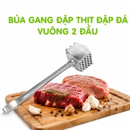Búa Gang Đập Thịt Vuông 2 Đầu Đập Hành Tỏi Ớt GD224 - Dụng Cụ Đập Thịt Bằng Gang Đúc Chắc Chắn 3