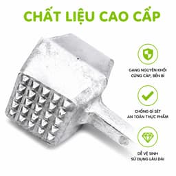Búa Gang Đập Thịt Vuông 2 Đầu Đập Hành Tỏi Ớt GD224 - Dụng Cụ Đập Thịt Bằng Gang Đúc Chắc Chắn 4