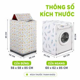 Bạt Phủ Máy Giặt Chống Bụi Bẩn Ngăn Nước Hiệu Quả GD238 - Bạt Trùm Che Máy Giặt Chống Nắng Nóng 6