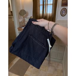 [SALE] 𝑻𝒉𝒆𝑴𝒂𝒚 x 𝐖𝐆𝐖𝐄/ Quần Jean Suông Nấm 92cm WG.WE 9930, Quần Jean Nữ Ống Suông Mềm Lưng Cao Phối Chỉ Nổi 6