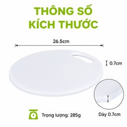 Thớt Tròn 5802 Việt Nhật Bằng Nhựa PP Nguyên Sinh Cao Cấp Không BPA Dày Chắc Bền Bỉ GD255 5