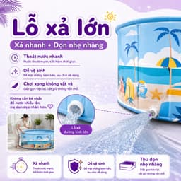 Bể bơi gấp gọn cho bé, hồ bơi không cần bơm cao cấp tặng kèm bóng, cua dây cót - Sam Pam Toys 3