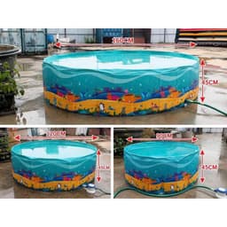 Bể bơi gấp gọn cho bé, hồ bơi không cần bơm cao cấp tặng kèm bóng, cua dây cót - Sam Pam Toys 7