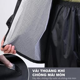 Áo Mưa Bộ Nam Nữ Dáng Dài - Vải Oxford Chống Nước 100%, Cản Gió Phản Quang An Toàn Đi Xe Máy 7