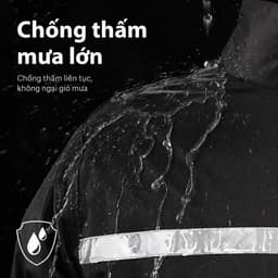 Áo Mưa Bộ Nam Nữ Dáng Dài - Vải Oxford Chống Nước 100%, Cản Gió Phản Quang An Toàn Đi Xe Máy 4