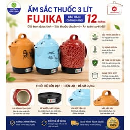 Ấm Sắc Thuốc Điện Fujika Chất Liệu Gốm Sứ Bát Tràng Chịu Nhiệt Cao Cấp Dung Tích 3 Lít 9
