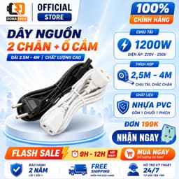 Đầu nối âm liền phích PN3-PN5 - dây dài 2.5m, 4.5m chống đánh lửa, chịu tải cao an toàn 1