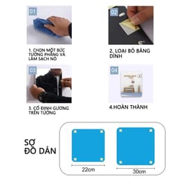 Ventas Gương dán tường acrylic 20cm 30cm 40cm Hình ảnh sắc nét Lắp đặt dễ dàng 6