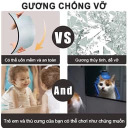 Ventas Gương dán tường acrylic 20cm 30cm 40cm Hình ảnh sắc nét Lắp đặt dễ dàng 5