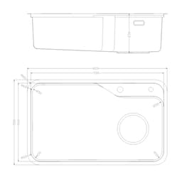 Chậu rửa bát 1 hố Nobinox NOVA  A182 inox 304 vân siêu mịn chống xước 82*50cm - Tặng kèm phụ kiện 8