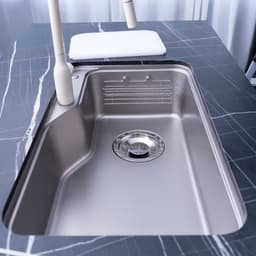Chậu rửa bát 1 hố Nobinox NOVA  A182 inox 304 vân siêu mịn chống xước 82*50cm - Tặng kèm phụ kiện 3