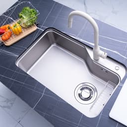 Chậu rửa bát 1 hố Nobinox NOVA  A182 inox 304 vân siêu mịn chống xước 82*50cm - Tặng kèm phụ kiện 2
