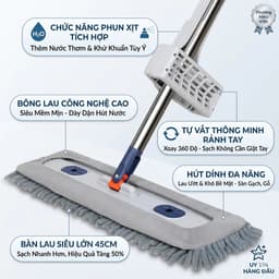 Cây Lau Nhà Tự Vắt, Chổi Lau Nhà Tự Vắt Thông Minh Xoay 360 Độ Tặng Kèm Bông Lau San Hô 4