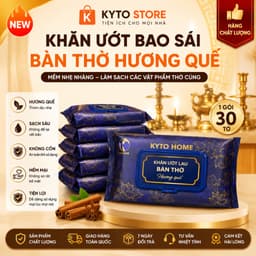 Khăn ướt bao sái bàn thờ hương quế KYTO mềm nhẹ nhàng làm sạch các vật phẩm thờ cúng 1 Gói 30 tờ 1