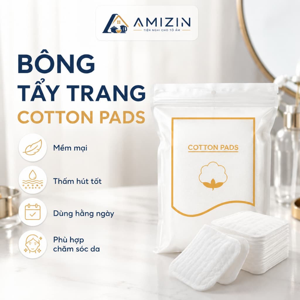 Bông tẩy trang 222 miếng Lameila BTT222