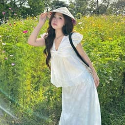 Áo Babydoll Thô Boi Phối Tơ Tay Bồng Cổ Tim Dáng Bí Ngô Phong Cách Tiểu Thư Ro119 4