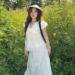 Áo Babydoll Thô Boi Phối Tơ Tay Bồng Cổ Tim Dáng Bí Ngô Phong Cách Tiểu Thư Ro119 6