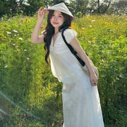 Áo Babydoll Thô Boi Phối Tơ Tay Bồng Cổ Tim Dáng Bí Ngô Phong Cách Tiểu Thư Ro119 5