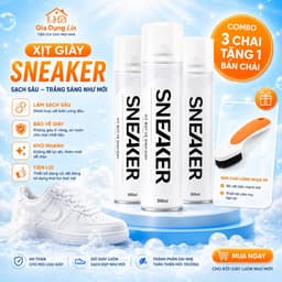 ( Combo 3 Tặng 1) Chai Xịt Bọt Vệ Sinh Giày 300ml – Làm Sạch Giày Sneaker, Khử Mùi Nhanh, Tiện Lợi Không Dùng Nước 1