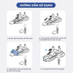 ( Combo 3 Tặng 1) Chai Xịt Bọt Vệ Sinh Giày 300ml – Làm Sạch Giày Sneaker, Khử Mùi Nhanh, Tiện Lợi Không Dùng Nước 6