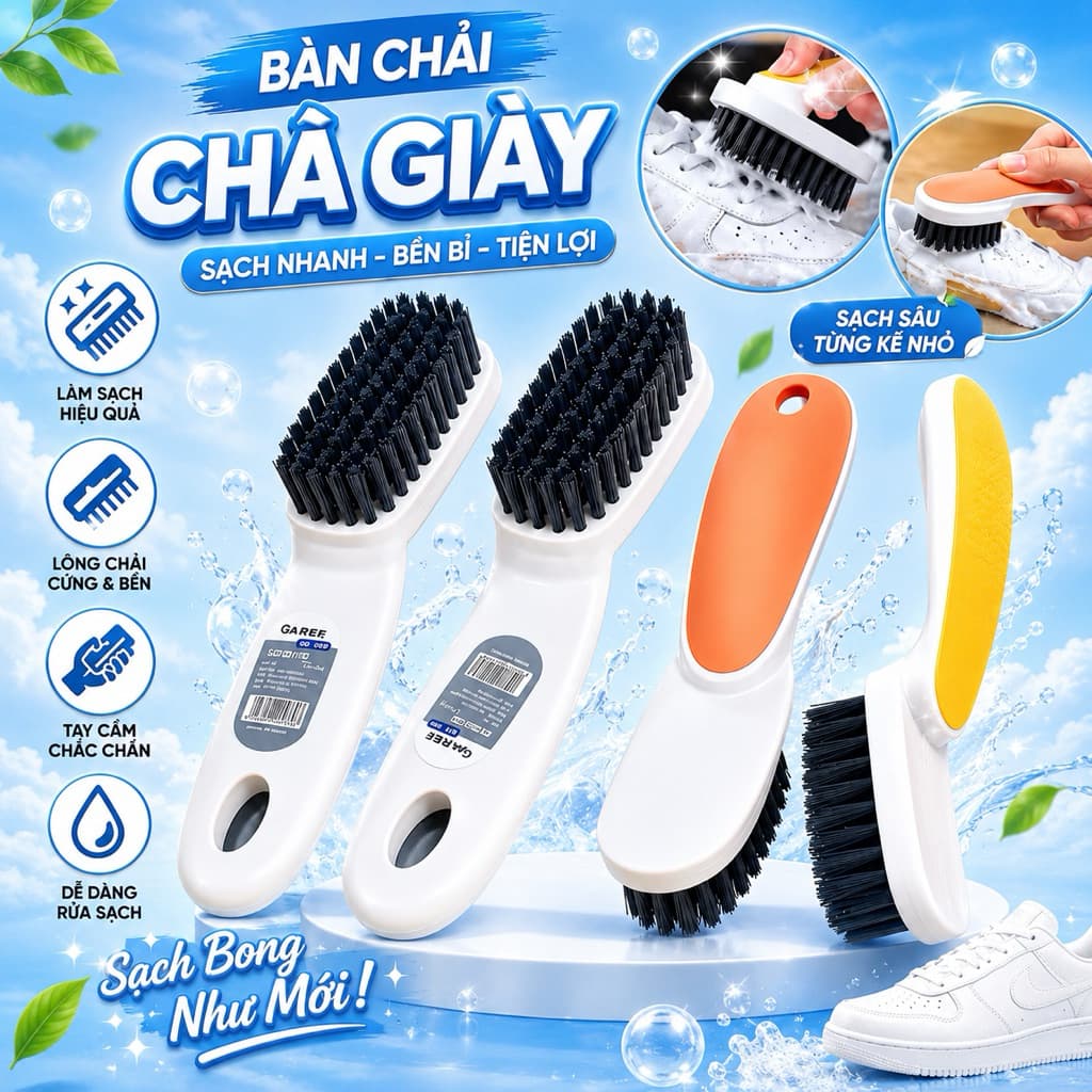 [Combo 5] Bàn Chải Chà Giày Tiện Lợi – Lông Mềm PP, Đánh Bay Bụi Bẩn Hiệu Quả