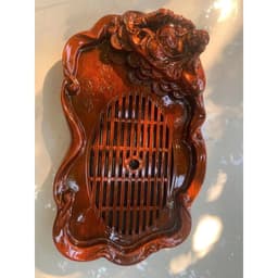 Khay Trà thần tài, tượng điêu khắc giả gỗ cực đẹp và sang trọng, Khay đựng ấm chén đẹp 9