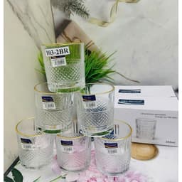 Cốc Thủy Tinh Cao Cấp 103-2BR Có Viền Vàng Dung Tích 340ml. 3