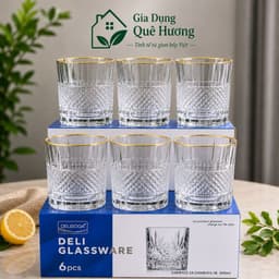 Cốc Thủy Tinh Cao Cấp 103-2BR Có Viền Vàng Dung Tích 340ml. 1