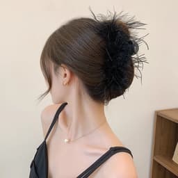 Kẹp Tóc Lông Vũ Đen Cao Cấp Phong Cách Pháp - Phụ Kiện Tóc Nữ Thanh Lịch, Kẹp Tóc Dự Tiệc, Chụp Ảnh, Biểu Diễn 4