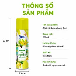 Chai Xịt Phòng Khử Mùi Ami 280ml Lưu Hương Dài Lâu GD349 - Xịt Phòng Thơm Mát Khử Mùi Nhanh Chóng 4