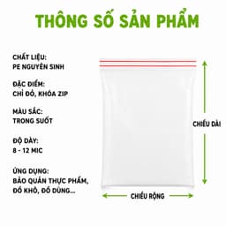Túi Zipper Chỉ Đỏ Loại Dày Bảo Quản Thực Phẩm GD281 - Túi Nilong Zip Miết Mép Chỉ Đỏ Bảo Quản Đồ Khô 6