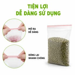Túi Zipper Chỉ Đỏ Loại Dày Bảo Quản Thực Phẩm GD281 - Túi Nilong Zip Miết Mép Chỉ Đỏ Bảo Quản Đồ Khô 5