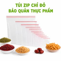 Túi Zipper Chỉ Đỏ Loại Dày Bảo Quản Thực Phẩm GD281 - Túi Nilong Zip Miết Mép Chỉ Đỏ Bảo Quản Đồ Khô 2