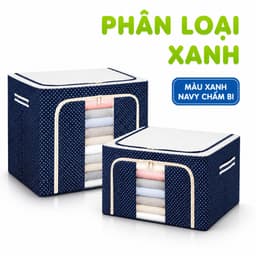 Hộp Vải Đựng Quần Áo Có Khóa Khung Thép Bền Đẹp GD290 - Túi Vải Đựng Quần Áo, Chăn Màn Khung Thép 5