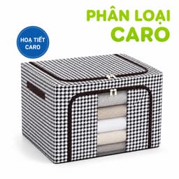 Hộp Vải Đựng Quần Áo Có Khóa Khung Thép Bền Đẹp GD290 - Túi Vải Đựng Quần Áo, Chăn Màn Khung Thép 8