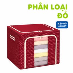 Hộp Vải Đựng Quần Áo Có Khóa Khung Thép Bền Đẹp GD290 - Túi Vải Đựng Quần Áo, Chăn Màn Khung Thép 7