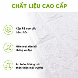 Xốp Dán Tường Giả Gạch 3D Đủ Màu 70cm x 77cm GD291 - Tấm Xốp Dán Tường Chổng Thấm Cách Nhiệt 5