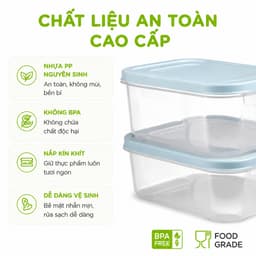 Bộ Hộp Thực Phẩm Chữ Nhật Để Đồ Ăn Tủ Lạnh Hokori 6533 GD292 - Bộ Hộp Nhựa Đựng Thực Phẩm Nắp Cao Su 7