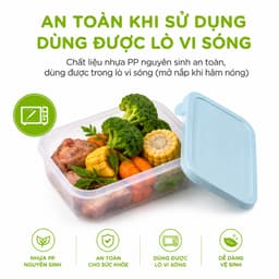 Bộ Hộp Thực Phẩm Chữ Nhật Để Đồ Ăn Tủ Lạnh Hokori 6533 GD292 - Bộ Hộp Nhựa Đựng Thực Phẩm Nắp Cao Su 4
