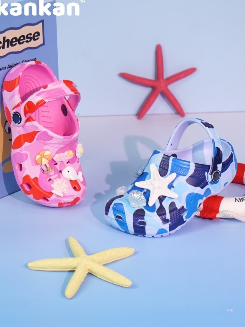 Sục Cho Bé Gái KanKanStore Dép Sục Trẻ Em Có Quai Họa Tiết Loang Sao Biển KA148