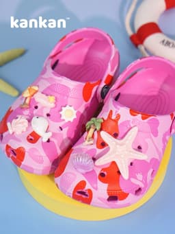 Sục Cho Bé Gái KanKanStore Dép Sục Trẻ Em Có Quai Họa Tiết Loang Sao Biển KA148 2