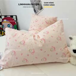 Gối Nằm Cotton Đũi Xơ Đậu Lành Kích Thước 45x65cm - Mềm Mại , Thoáng Mát 1